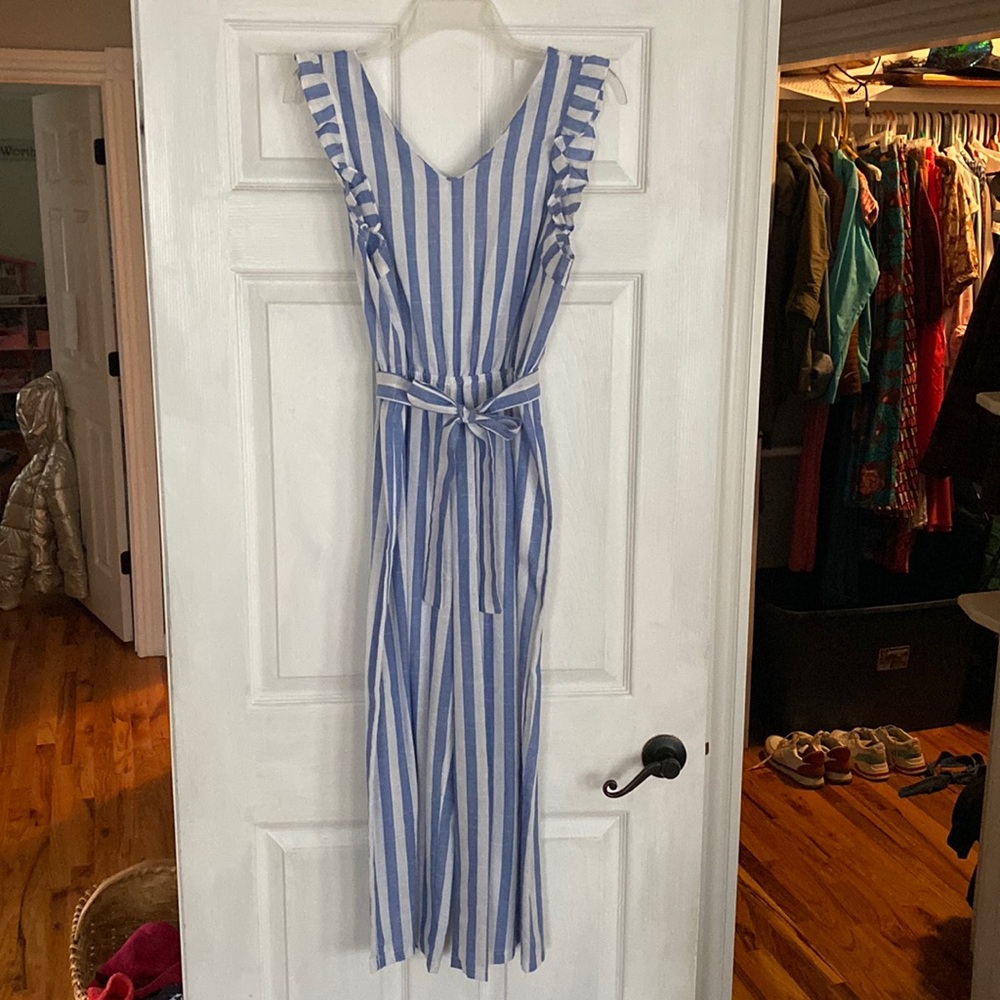 Blue/White Stripe Jumpsuit